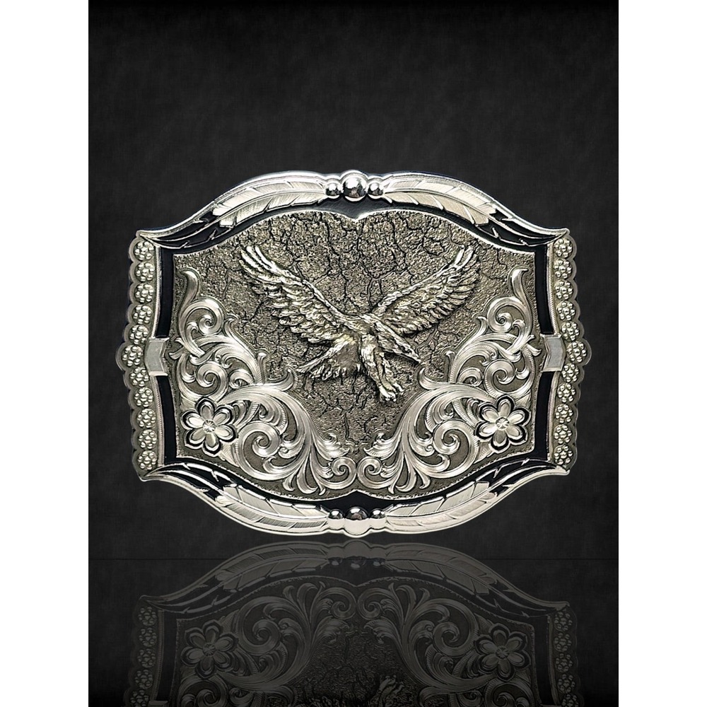 Montana Silversmiths Silver Cracked Earth Eagle Buckle Retail $140 NEW NIB